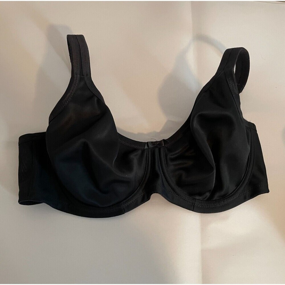 Elomi Underwire Bra Size 36D Black Full Coverage Supportive Lingerie EL3911BLK